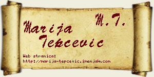Marija Tepčević vizit kartica